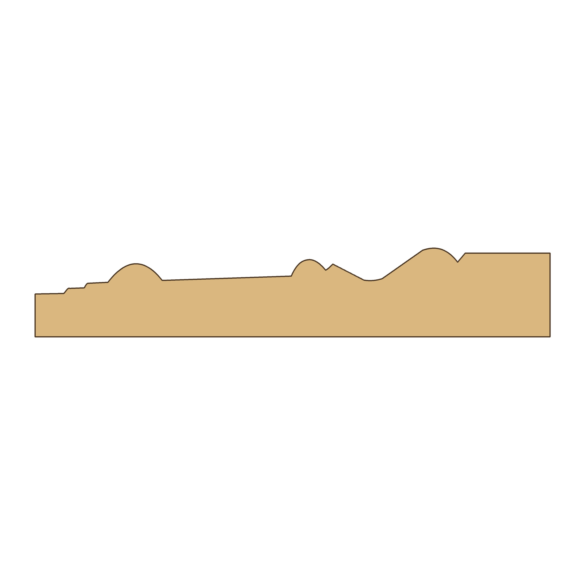 Lista 20 × 116 mm – T002 – poikkileikkaus