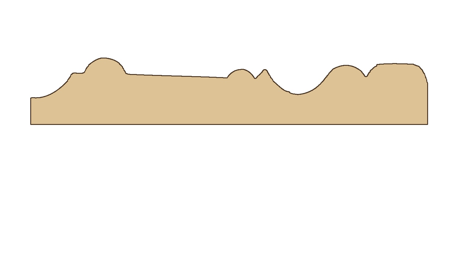 Lista 16 × 95 mm – T015 – poikkileikkaus