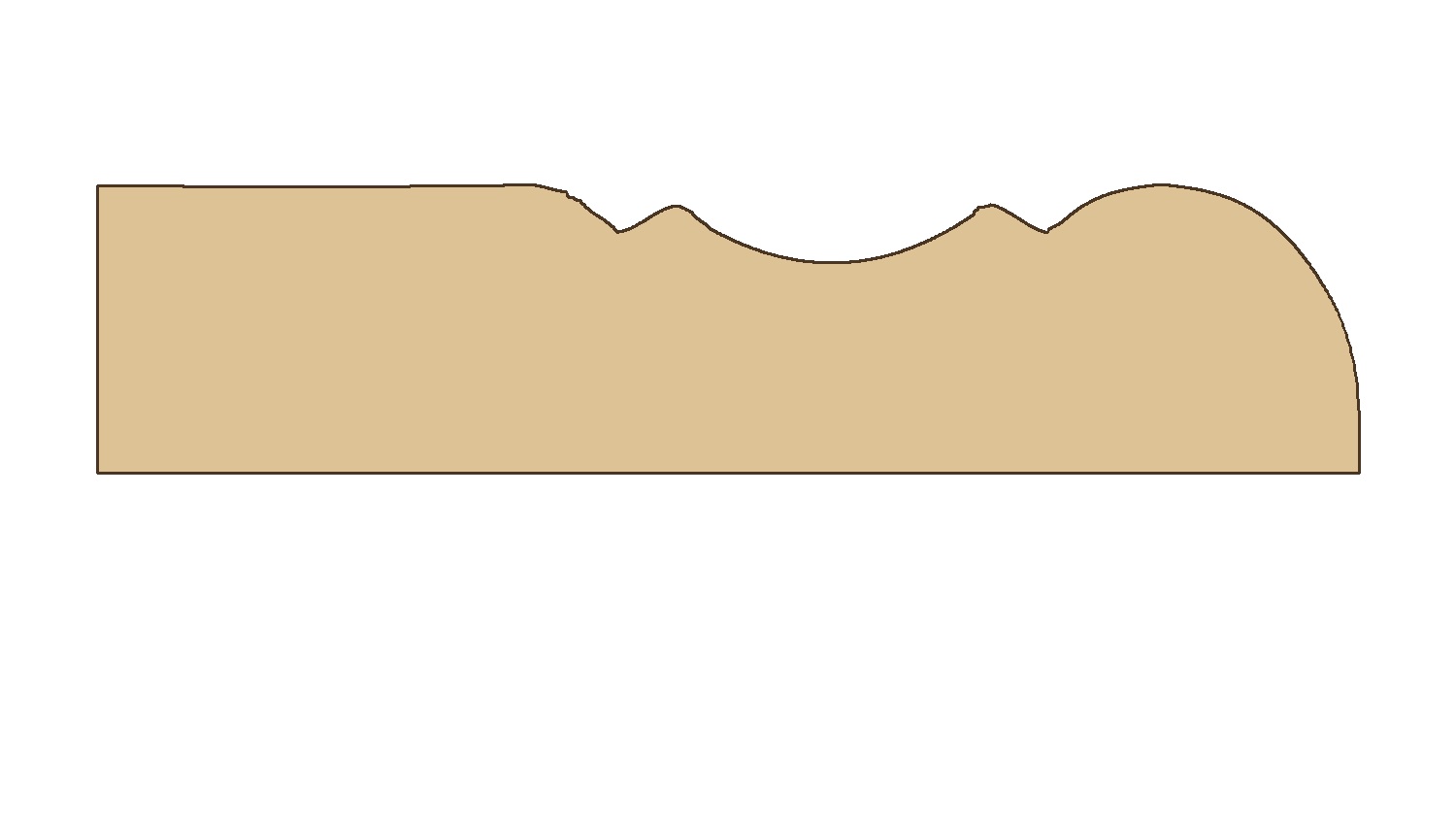 Lista 16 × 70 mm – T016 – poikkileikkaus