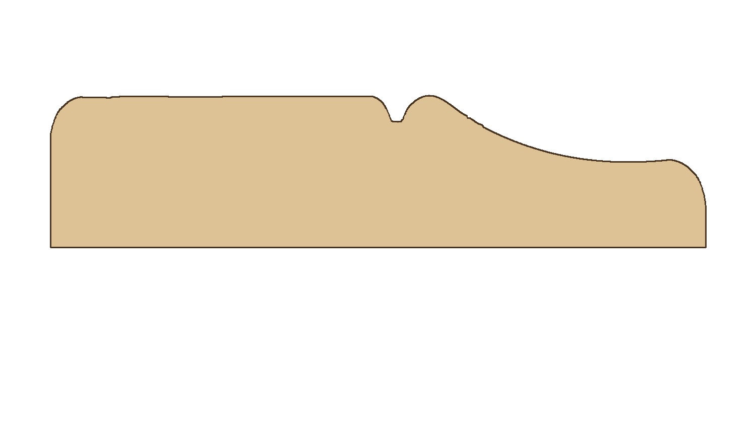 Lista 16 × 69 mm – T017 – poikkileikkaus
